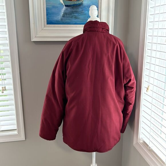 Vintage 80s LLbean Winter Insulated Burgundy Winter Snow Ski Jacket Coat L - Picture 6 of 15